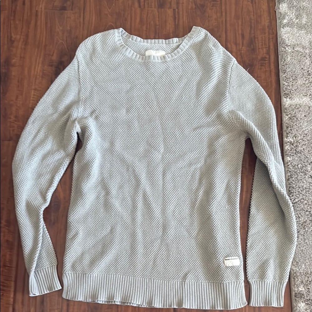 Modern Amusement Gray Textured Crewneck Sweater